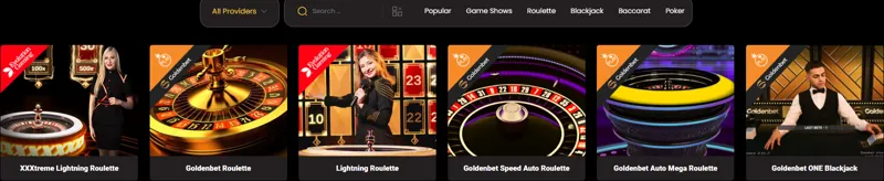 Goldenbet livespel